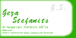 geza stefanits business card